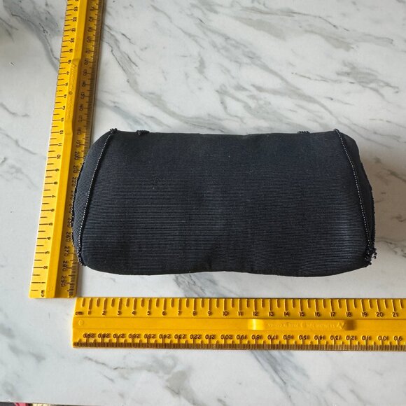 VINTAGE BLACK BEADED EVENING BAG CLUTCH MADE IN FRANCE 'ALBRO' - Picture 5 of 15